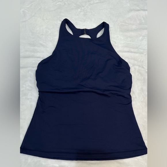 Athleta Navy Blue Women's Swim/Workout Top Size 38D/DD - Picture 1 of 14